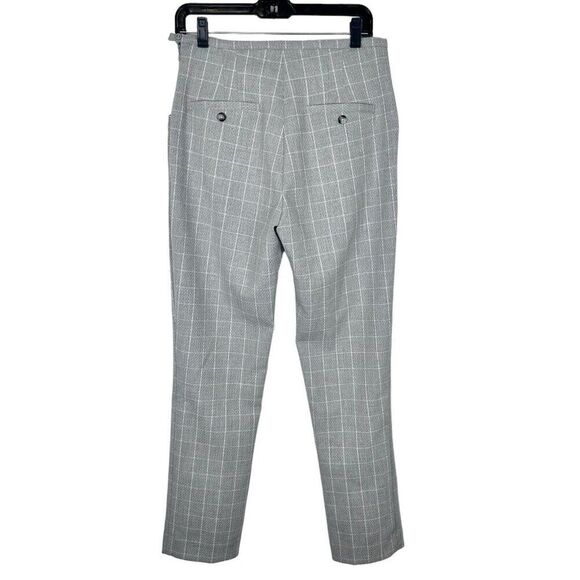 Anthropologie Skinny Trousers Grey Plaid Cropped Pants Women’s 6 TALL Pockets - Picture 8 of 13